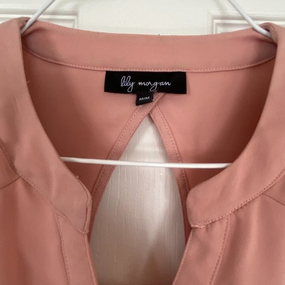 Lily Morgan Dusty Rose Long Sleeve Blouse Sz Medium - Picture 4 of 7